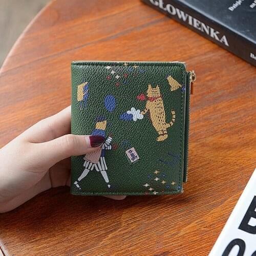 Wallet Female Short Student Zipper Buckle Folding Coin Wallet Card Holder