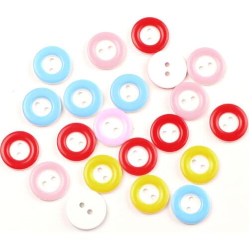 100Pcs 2 Hole Mixed Round Resin Sewing Buttons For Clothes Scrapbooking Decorative Botones Handicraft DIY Sewing Accessories