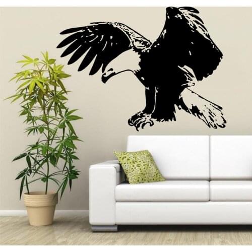 Hot Sale Flying Eagle Wall Sticker Vinyl Animal Bird Wall Decal Home Decoration Art Mural Free Shipping Wallpaper Y-435