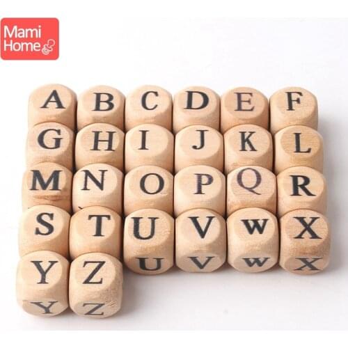 Mamihome 10pc Wood English Letter Beads Baby Teething Chew Toy DIY Making Nursing Bracelet Necklace Gifts ChildrenS Goods Toys