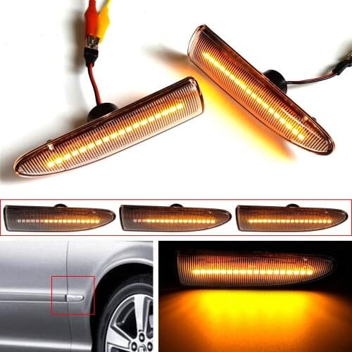 Flashing Flowing Water LED Dynamic Turn Signal Side Marker Light For Jaguar X-TYPE Blinker Indicator Sequential Lamp 2002-2009