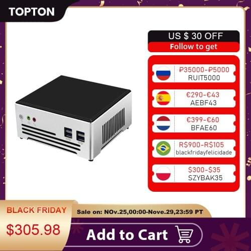 Topton 10th Gen Intel Mini PC Core i9 10880H 9880H 2*Lans 2*DDR4 64GB 2*M.2 NVMe SSD Nuc Win10 Linux Desktop Computer hardware
