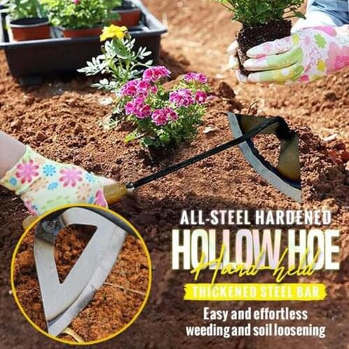 New All-Steel Hardened Hollow Hoe Multifunctional Weeding Shovel Practical Durable Garden Hand Tools UD88