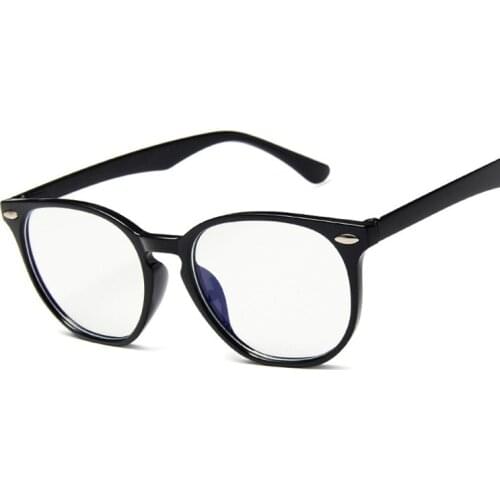 New Cat Eye Rivet Glasses Frame Women Anti-blue Light Eyeglasses Round Lens Male Eyewear Cute Fashion Retro Unisex Spectacle