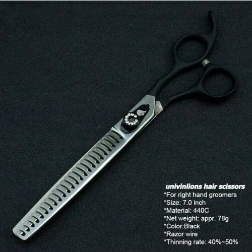 7" Pet Dogs Gromming Scissors Thinning Shears Sharp Edge Animals Cat Shark Teeth Cutting Stainless Steel Barber Cutting Tools