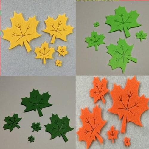 OKRA 20pcs 4 sizes Maple Leaf DIY Decorative kindergarten leafs kids garden Patch applique leaves handmade non-woven handcraft