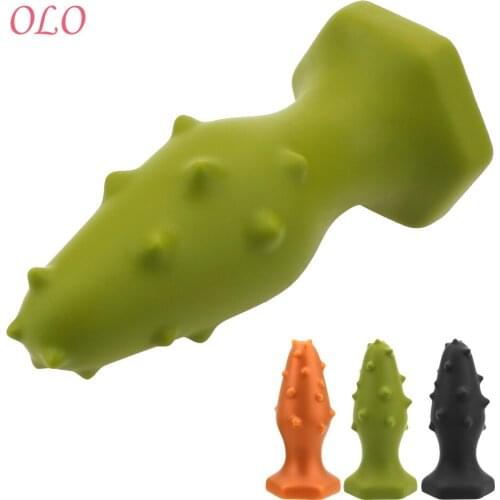 OLO Super Soft Large Anal Plug Soft Thorn Beginner Games Anus Dilator Liquid Silicone Anal Expansion Massage Stimulaiton