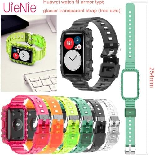 2021 New Armor Type Glacier Transparent Free Size Strap For Huawei watch fit Belt For Huawei Watch Fit Sport Wrist Band Bracelet