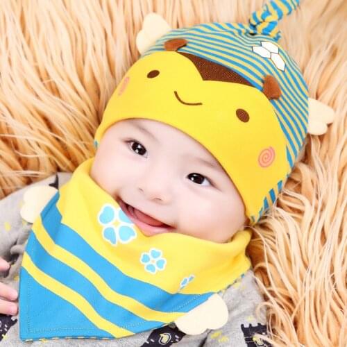 TDX C35 Baby hat 0 to 3 to 6 to12 months old newborn cap thin tire cap spring and autumn 100% cotton male hat