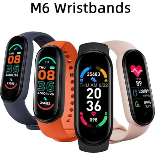 M6 Smart Band Men Women Fitness Bracelet Tracker Heart Rate Blood Pressure Monitor Sport Waterproof Smart Watch For Xiaomi IOS