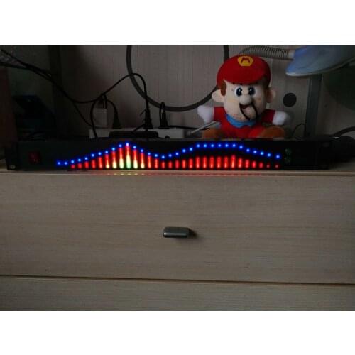 Led Spectrum Display 1U rack mounted RGB color 64 pattern wireless voice control line control AGC automatic volume equaliza