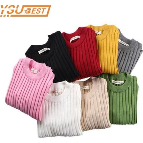 Baby Girls Sweaters Solid Candy Color Boys Sweaters Autumn New Knitted Baby Girls Sweaters Kids Clothing Girls Pullover