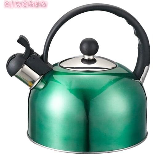 XINCHEN Chaleira Whistling Kettle for Gas Stove Bouilloire 2.2L Stainless Steel Whistle Tea Kettle Water Bottle RU