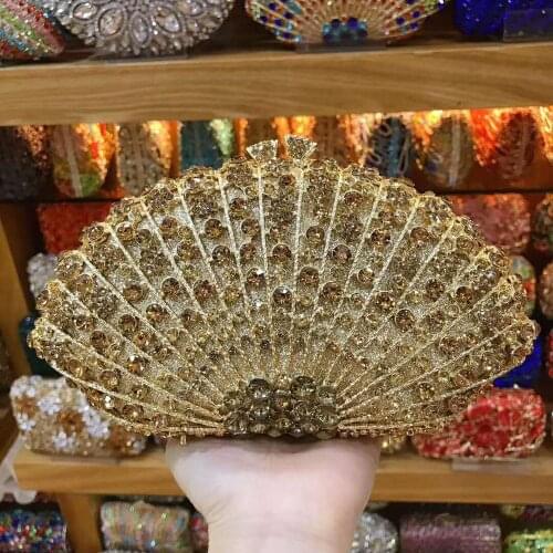 XIYUAN Bridal wedding party purse women evening party bag diamonds luxury colorful crystal clutch elegant flower crystal purse