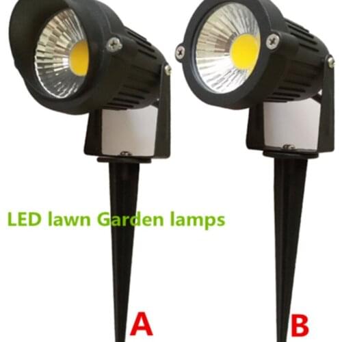 1pcs Bright AC/ DC12V/110V/ 220V 5W COB LED Lawn Lamps Light IP65 Waterproof Landscape Outdoor Lights Garden Path Pond Light