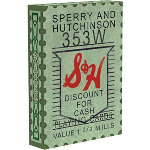 1 Piece Green Stamps Playing Cards 88*63mm Paper Magic Category Poker Cards for Professional Magician