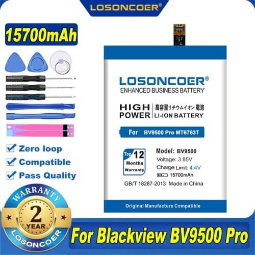 100% Original LOSONCOER BV9500 15700mAh Battery For Blackview BV9500 Pro BV9500 Plus MT6763T 536380
