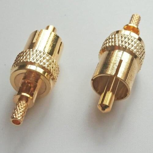 1 Pcs RF Coax Connector Socket RCA Male Window Plug Crimp for RG316 RG174 RG179 LMR100 Cable RF Coaxial Adapter Straight GOLD