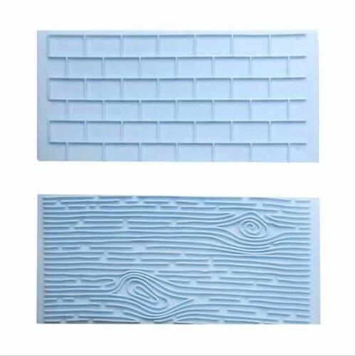 Tree Bark Brick Wall Bakeware Tools Silicone 2PCS/Set Food Grade Texture Kitchen Accessories Cake Decorating Fondant Mold