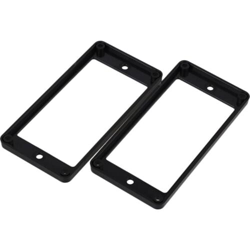 2 x Black Electric Guitar Flat Humbucker Pickup Frame Cover Plate Mounting Rings