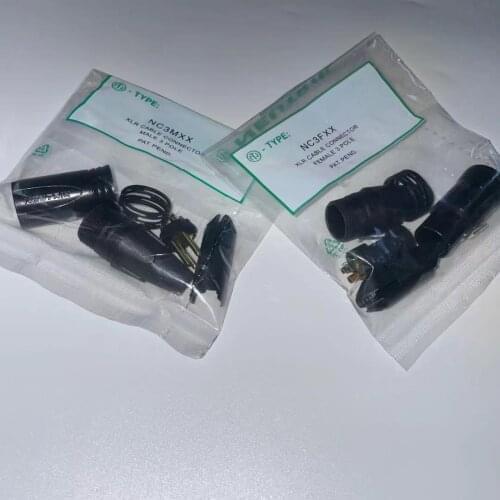 60PCS/LOT BLACK COLOR 30PCS NC3FXX & 30PCS NC3MXX Stage equipment lighting singing Microphone Male And Female XLR Connectors