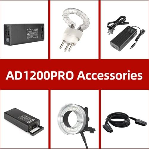 Godox AC1200 Adapter EC1200 Extension Cord R1200 Ring Flash Head AD1200PRO Tube WB1200H Flash Accessories for AD1200PRO Flash