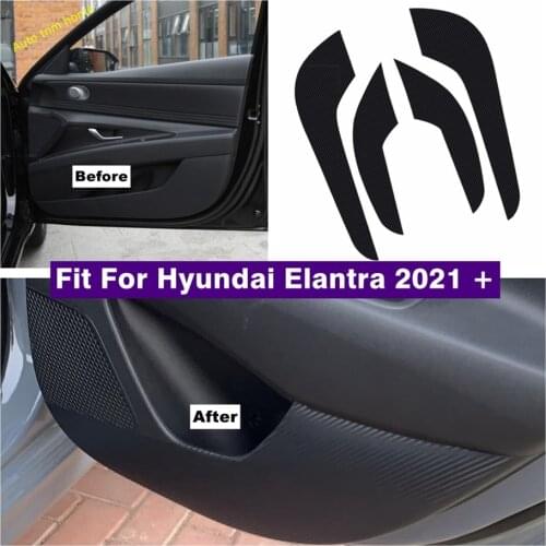 Auto Accessories Car Inner Door Scratchproof Anti Kick Pad Film Protection Stickers Cover Trim Fit For Hyundai Elantra 2021