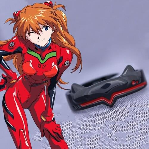 Anime Eva Asuka Langley Soryu Evangelion 925 Sterling Silver Ring Cosplay Props Jewelry Women Adjustable Finger Ring Xmas Gifts