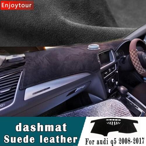 Car-styling Suede Leather Dashmat Dashboard Cover Pad Dash Mat Carpet For audi Q5 G1 2008 2009 2013 2016 2015 2016 2017 RHD