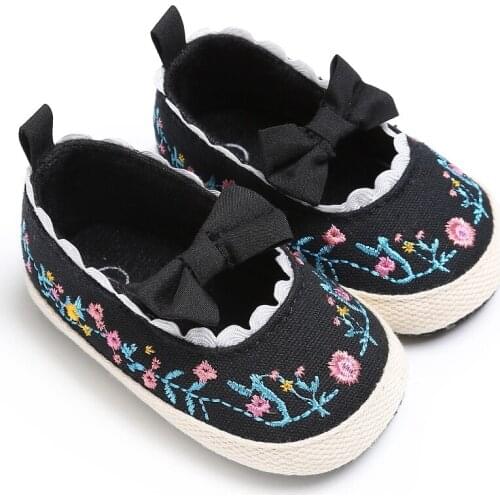 Newborn Baby Girls Shoes Princess Mary Jane Bow First Walkers Crib Bebe Soft Soled Anti-Slip Kids Shoes