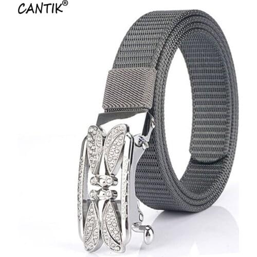 CANTIK Quality Ladies Thickened Toothless Nylon & Canvas Belts Automatic Buckle Clothing Accessories Women 2.5cm Width CBCA291