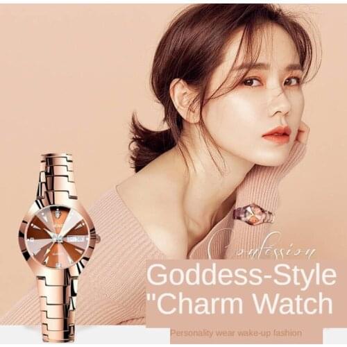 Watch double calendar ladies waterproof watch ladies watch