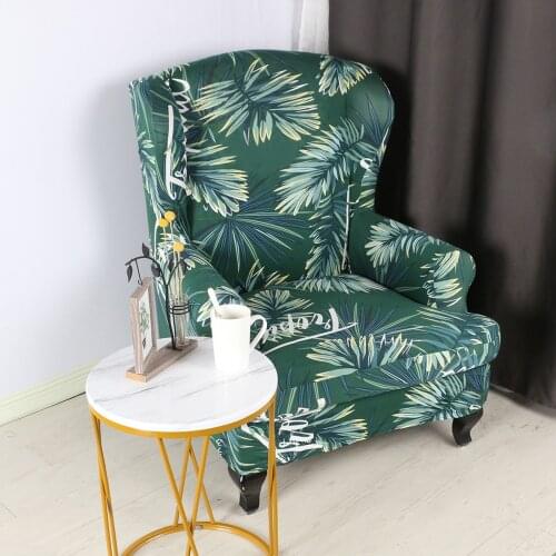 Elastic Armchair Cover Printed Sloping Arm King Back Chair Cover Stretch Slipcover Funda De Sillon Wingback Back Chair Cover