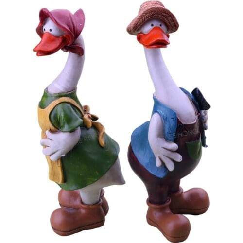 RESIN FIGURINE GARDEN ANIMAL DUCK STATUE DECOR GARDEN DECORATION RESIN FIGURINE FOR GARDEN LAWN AND YARD