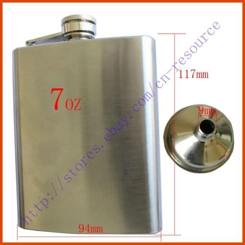 New Stainless Steel Hip Liquor Alcohol Flask+Funnel Cap 7oz
