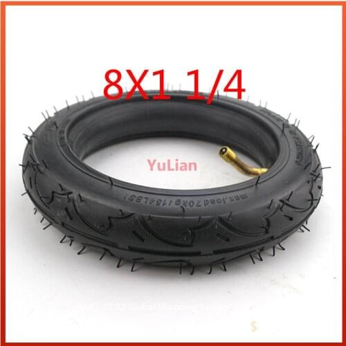 Good quality 8 inch tyre 8X1 1/4 Scooter Tire & Inner Tube Set Bent Valve Suits Bike Electric / Gas Scooter Tyre