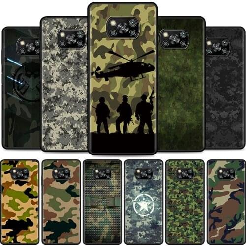 Camouflage Camo military Army Phone Case For Xiaomi Poco X3 NFC X3 M3 Pro 5G F3 GT F1 Redmi Note 8 9 10 Pro 8T 9T 9S Soft Cover