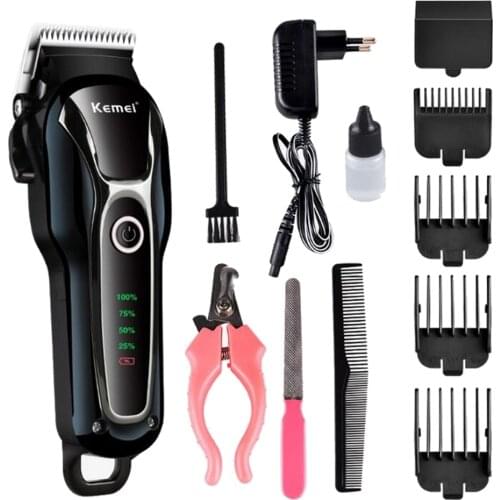 Kemei Professional Electric Pet Hair Trimmer Dog Hair Clipper Grooming Set Hair Cutting Machine Hair Beard Shaving Machine