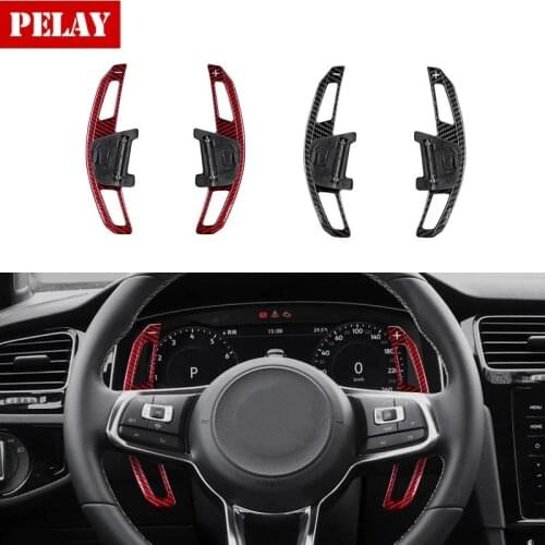 Real carbon fiber Steering Wheel Shift Paddle Shifter For VW GOLF GTI R GTD GTE MK7 7 POLO GTI Scirocco 2014 2015 16 17 18 2019