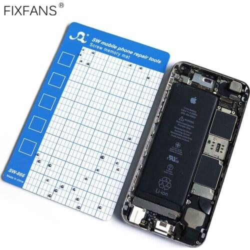 FIXFANS Magnetic Screw Mat Memory Chart Mobile Phone Repair Work Pad for iPhone iPad Tablet Laptop Repair Tools 145 x 90 mm