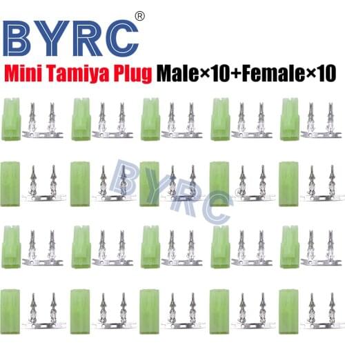10Pairs Mini Tamiya Plug Connector Male Female Unwired Connector Airsoft 2P 2 Pins Battery Connecting Plugs for RC Car