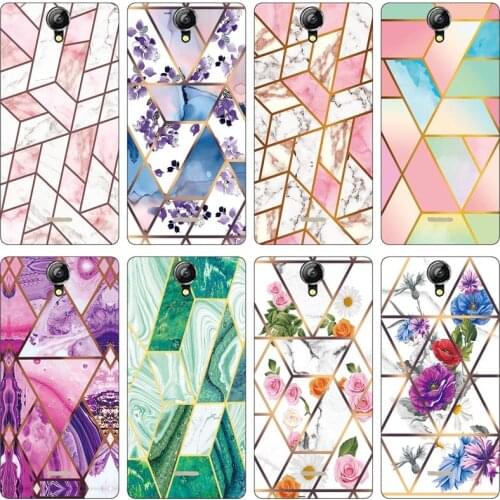 Geometric Marble Soft Phone Case for Alcatel One Touch Pixi First OT 4024 4024D 4024X Funda Glossy Silicone Phone Back Cover