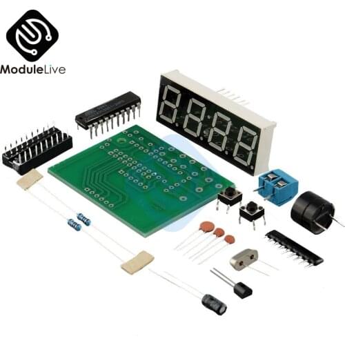 1SET AT89C2051 Digital LED Display 4 Bits Electronic Clock Electronic Production Suite DIY Kit
