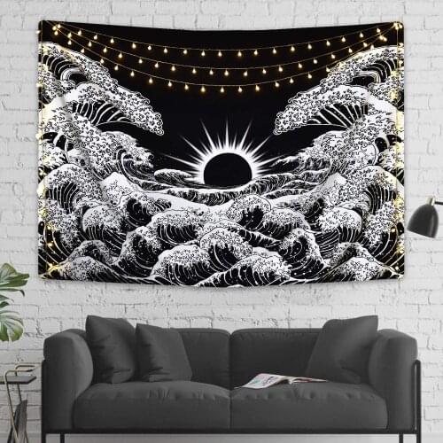 Wall tapestry psychedelic carpet spray sunset moon tapestry mandala wall hangingLG814-23