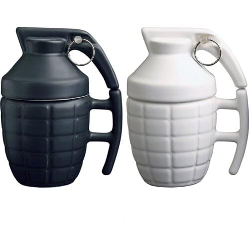 Novelty Bomb Shape Design Coffee Mug with Lid Ceramic Teacup Drinking Mug for Coffee, Tea, Milk, Drinks, Funny Cup Gifts