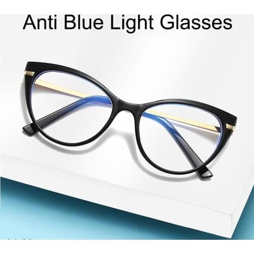 Summer New Style Ladies Internet Celebrities Anti Blue Ray Glasses Cat Eye Eyewear Frame Blue Light Protection Decorative Glasse