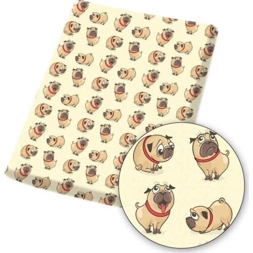 Polyester Cotton Fabric Sheet Cloth Printed Fabrics Anime Dogs For DIY Craft Needlework Quilt Sewing Accessories 45*145cm/pc