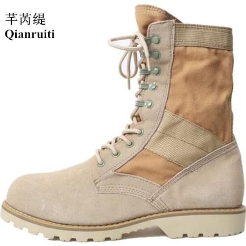 High Quality Sport Military Crepe Boot Outdoor Hiking Footwear Men Ankle Boots Lace-up Anti-skid Man Shoes Ankle Boots