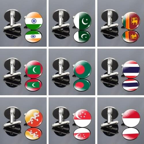 South Asia Flag Cufflinks Southeast Asia Cufflink India Pakistan Sri Lanka Indonesia Singapore Flag Men Wedding Cufflinks