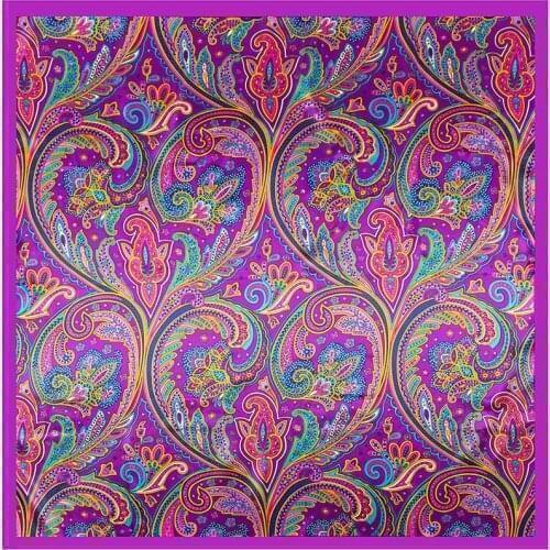 Women Fashion Square Scarf Bandana Paisley Print Imitate Silk Hijab Head Neck Soft Satin Shawl Kerchief Turban 35"*35"